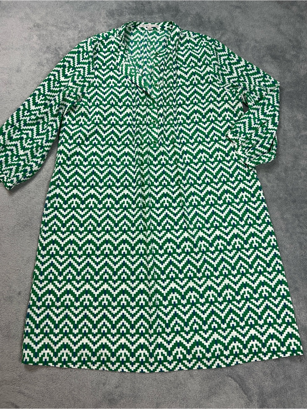 GAP Women’s Medium Shirt Dress Blue & Green Geometric Patterned Casual